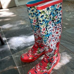 NEW WITH TAGS ANTHROPOLOGIE FLORAL RAIN BOOTS